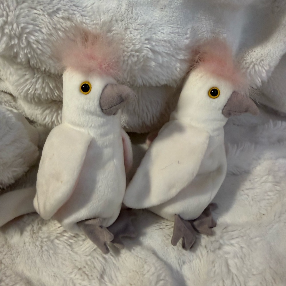 Ty Stuffed Animals - White and Pink Birds